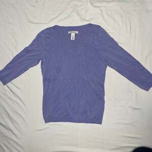 White House Black Market Purple Knit Top 3/4 Sleeve Size XS
